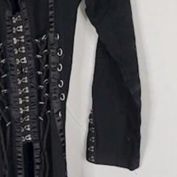 RB Redballs on Fire London LA Gothic Trench Coat, Corset Lace Vintage -- Size L - Picture 6 of 9